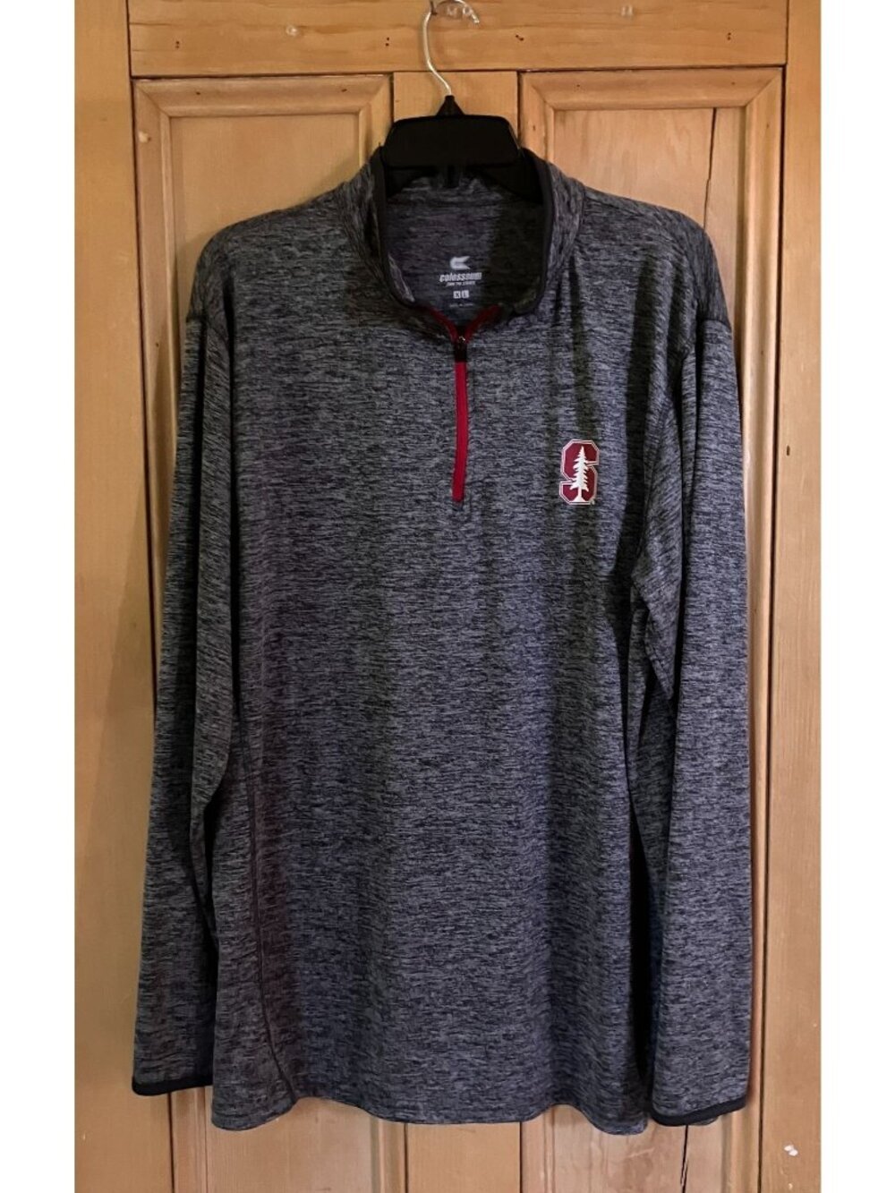 Colosseum Mens Vintage Y2K Stanford 1/4 Zip Pullover Shirt Size XL Gray SP EXC